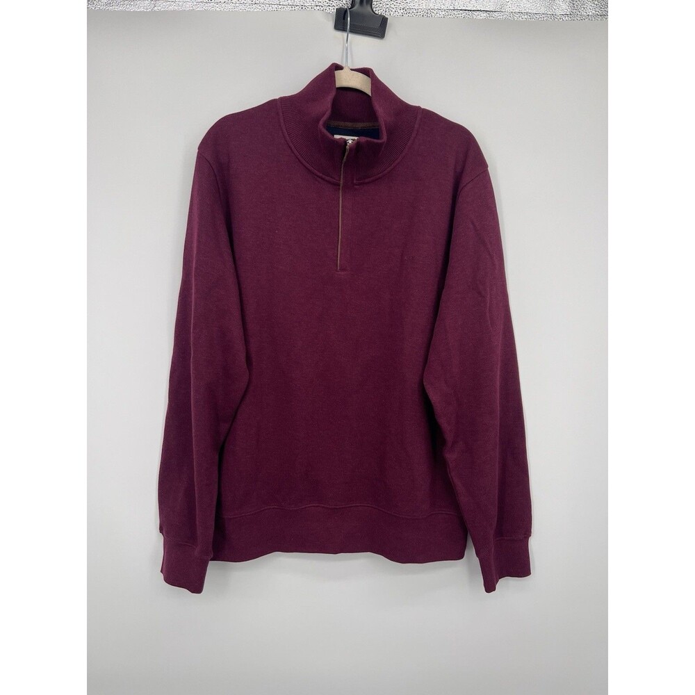 Gant Mens Sacker Rib Half Zip Sweater Size XL Burgundy Classic Preppy Layers